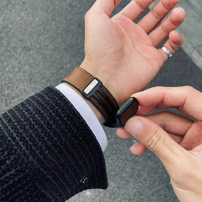 BandMaster Magnetic Leather Strap for Apple Watch