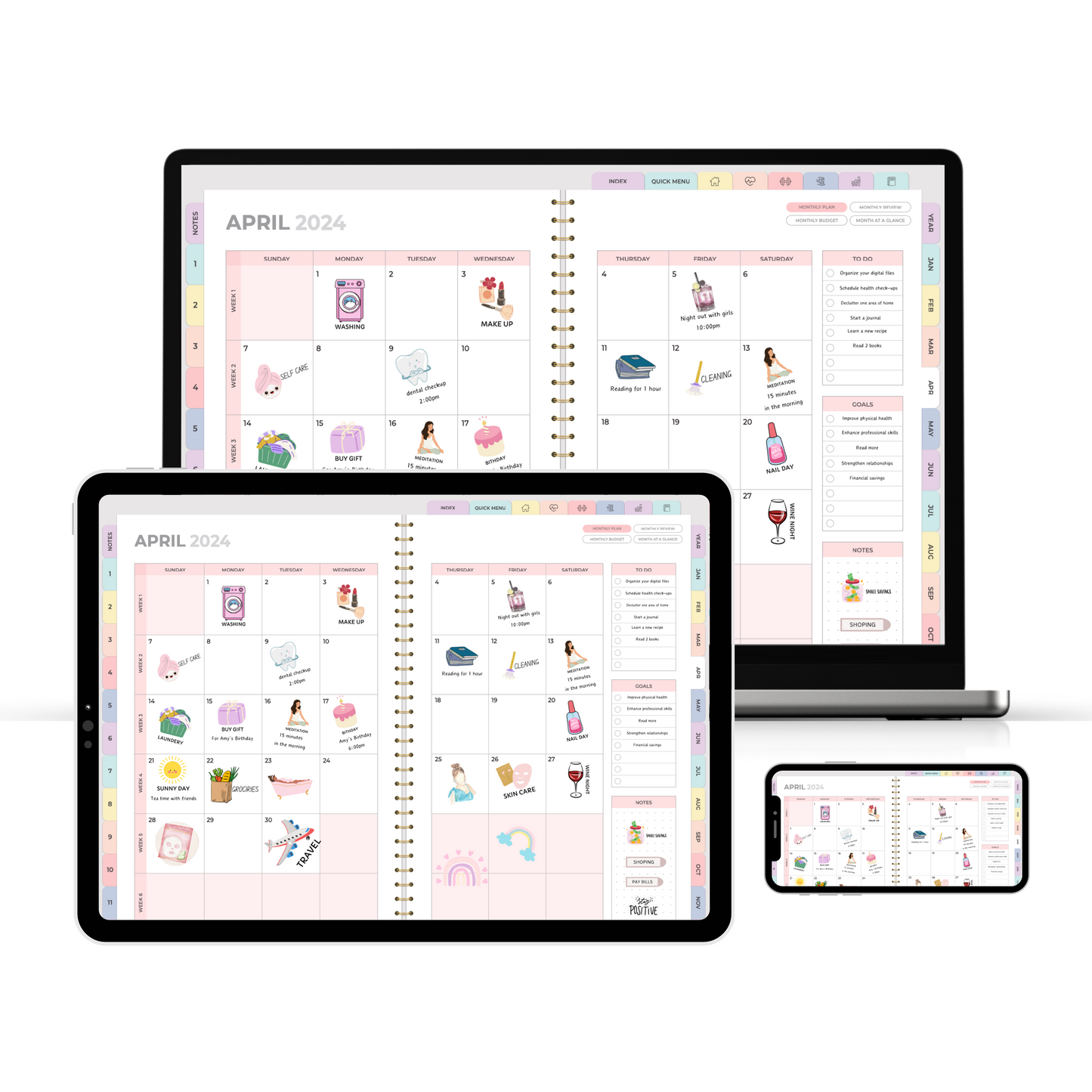 Premium (All-In-One) Digital Planner For 2024, 2025, 2026 & Undated