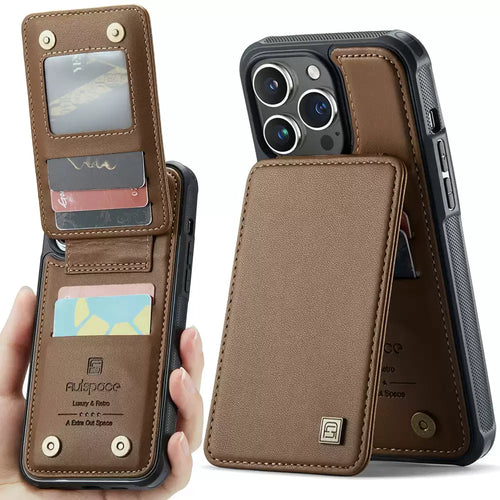 RFID Blocking Slim Card Holder Wallet Leather iPhone Case