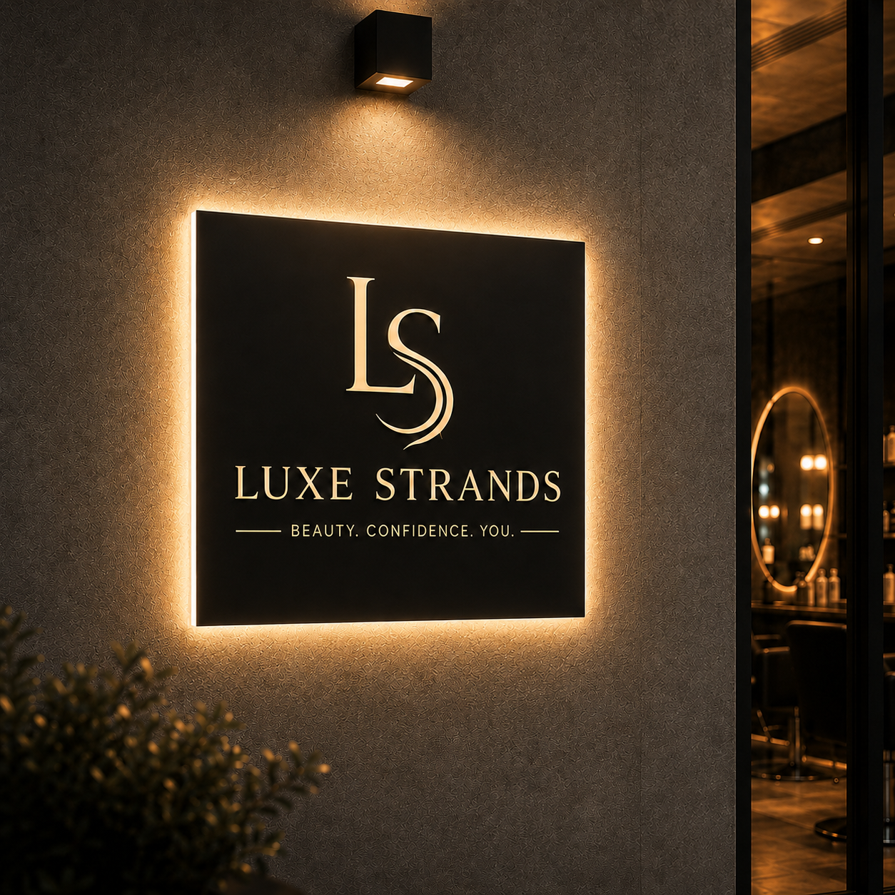 Custom LED Backlit Salon Logo Sign – Personalized Lighted Business Sign