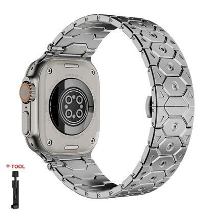 Chronos Links - Titanium Steel Watch Strap for Apple Watch (42–49mm)