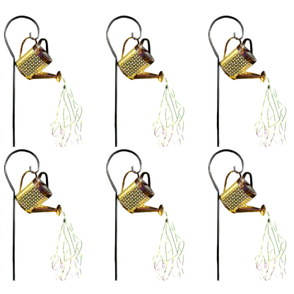 Metal Solar Watering Can Lanterns with Hooks | Waterproof LED Lights Outdoor Garden Decorative Lamps